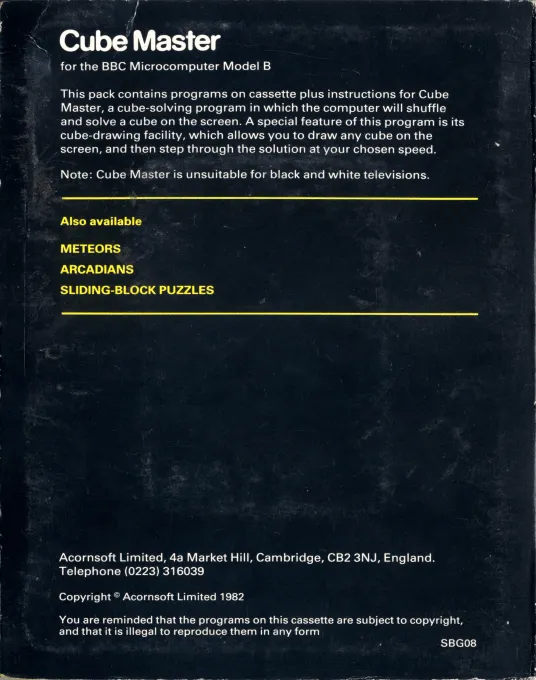 Cube Master box back