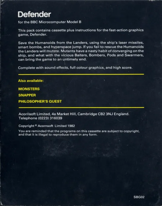 Defender box back