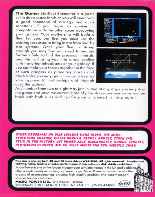 Starfleet Encounter box back