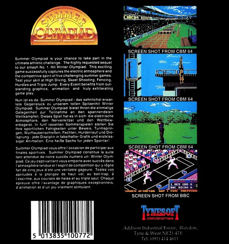 Summer Olympiad box back