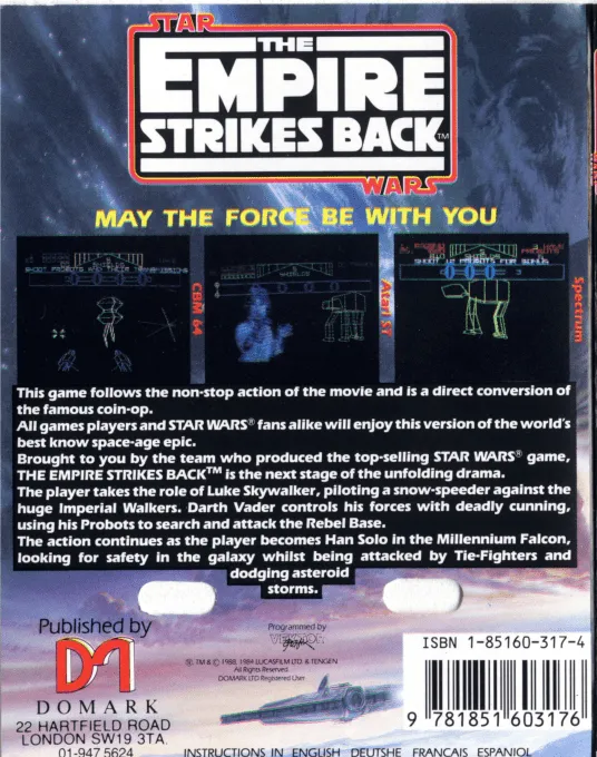 Star Wars: The Empire Strikes Back box back