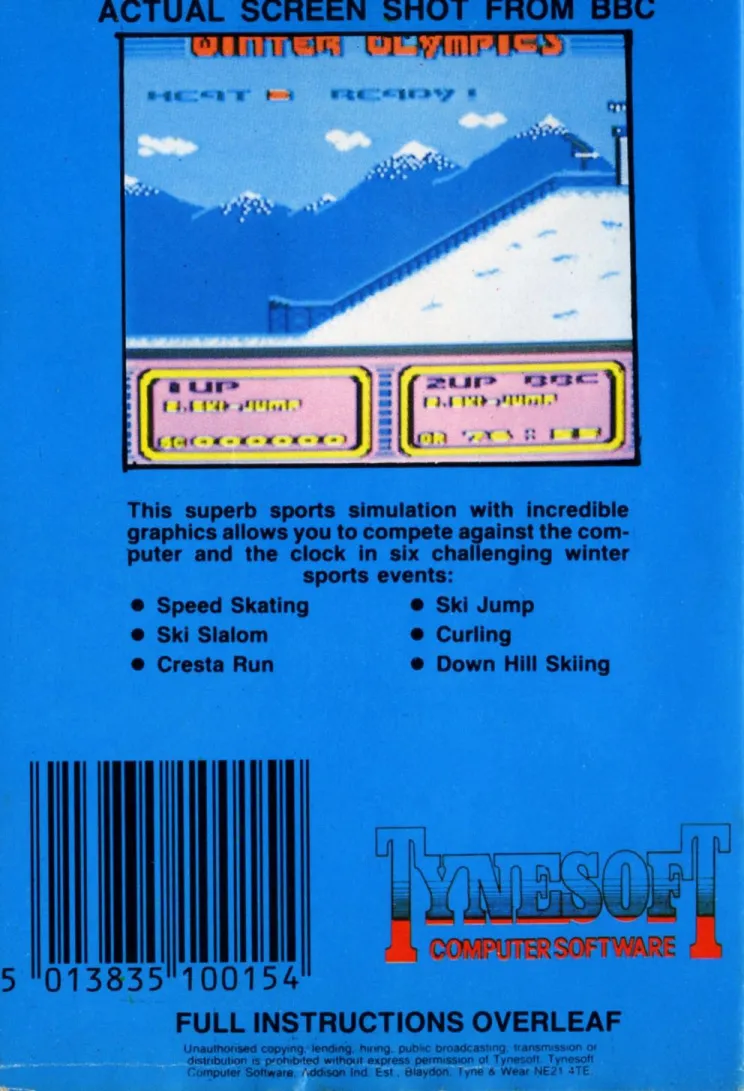 Winter Olympics box back