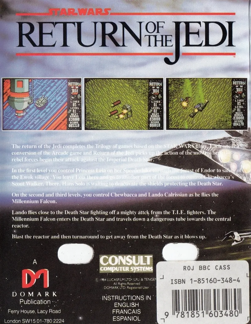 Star Wars: Return of the Jedi box back