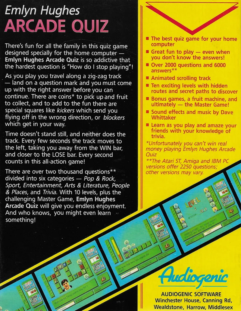 Emlyn Hughes Arcade Quiz box back