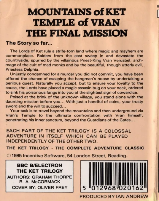 Ket Trilogy, The box back