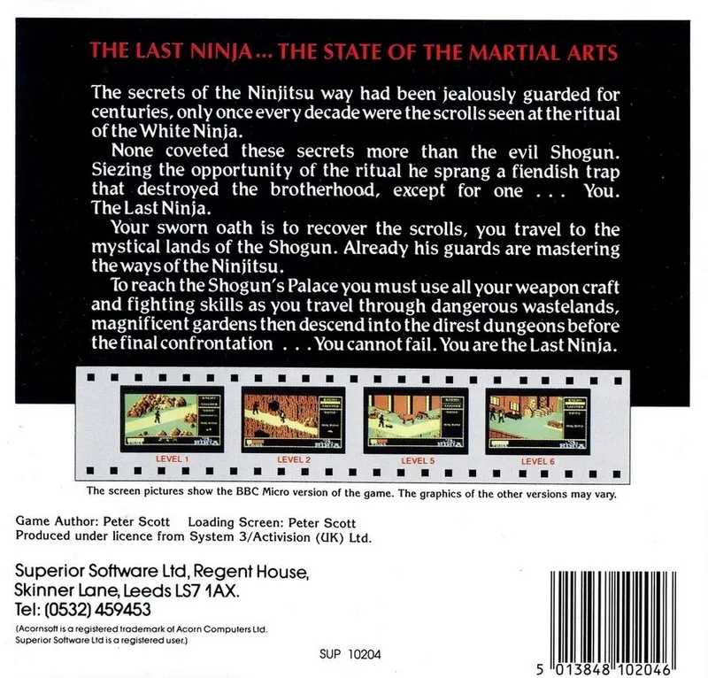 The Last Ninja box back