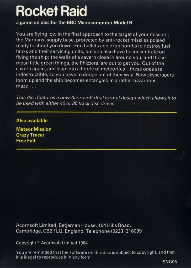 Rocket Raid box back