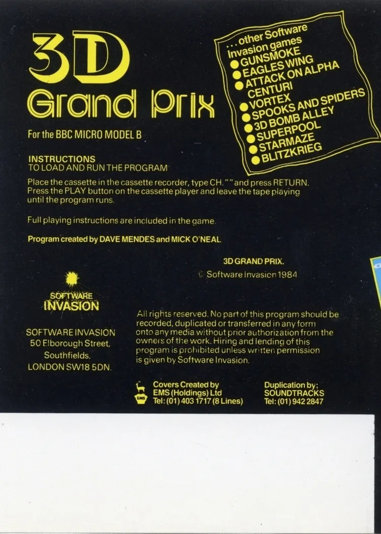 3D Grand Prix box back