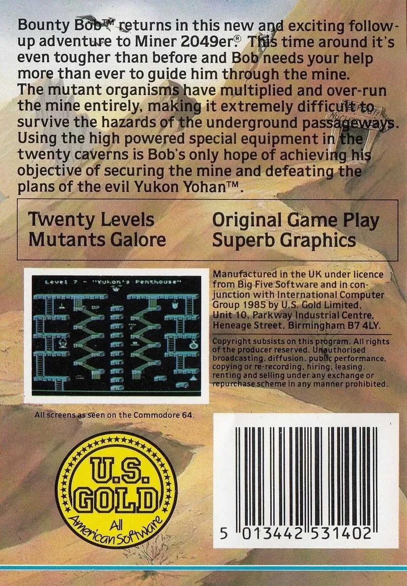 Bounty Bob Strikes Back box back