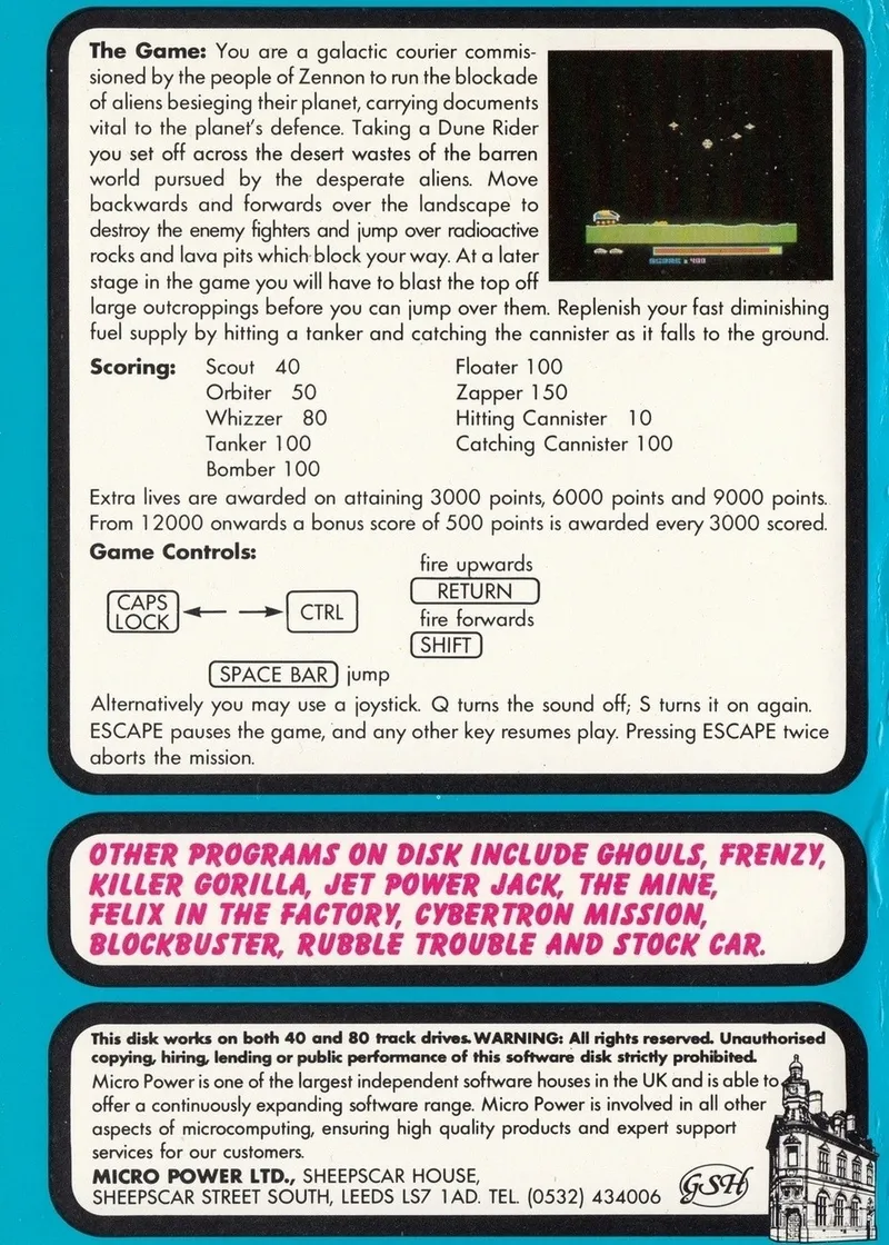 Dune Rider box back