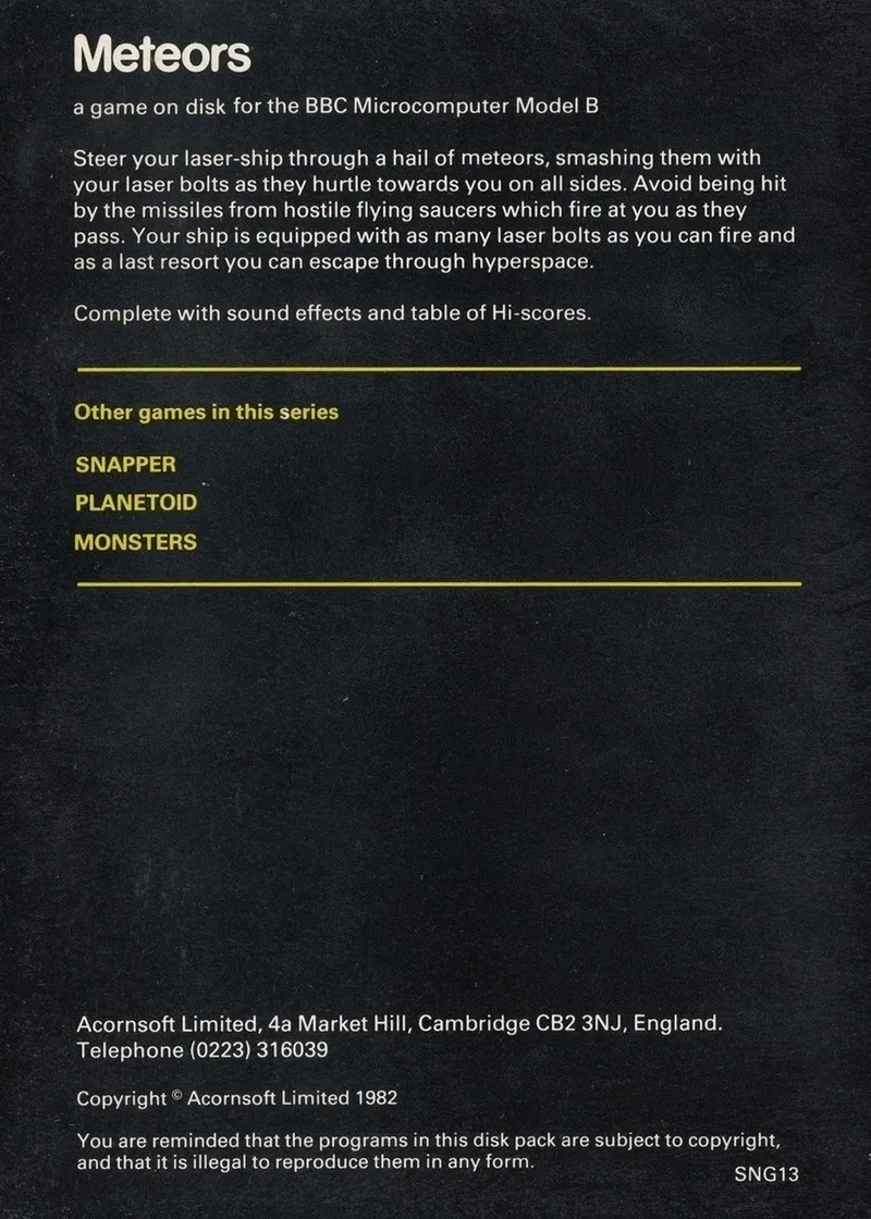 Meteors box back
