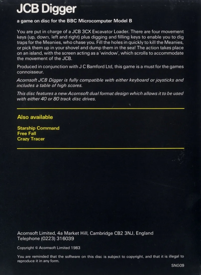 JCB Digger box back
