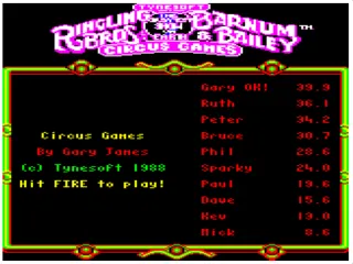 Backdrop artwork for Circus Games