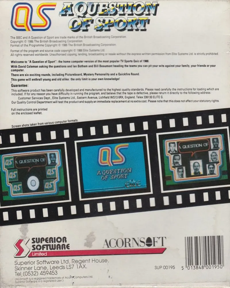 A Question of Sport box back