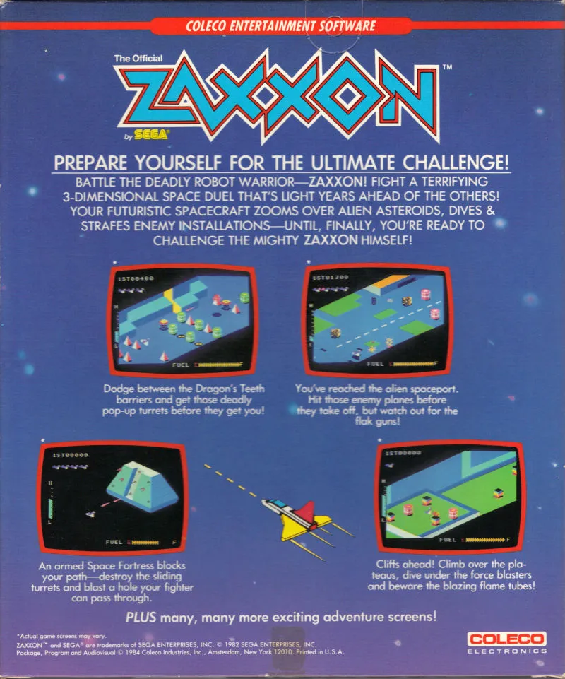Zaxxon box back