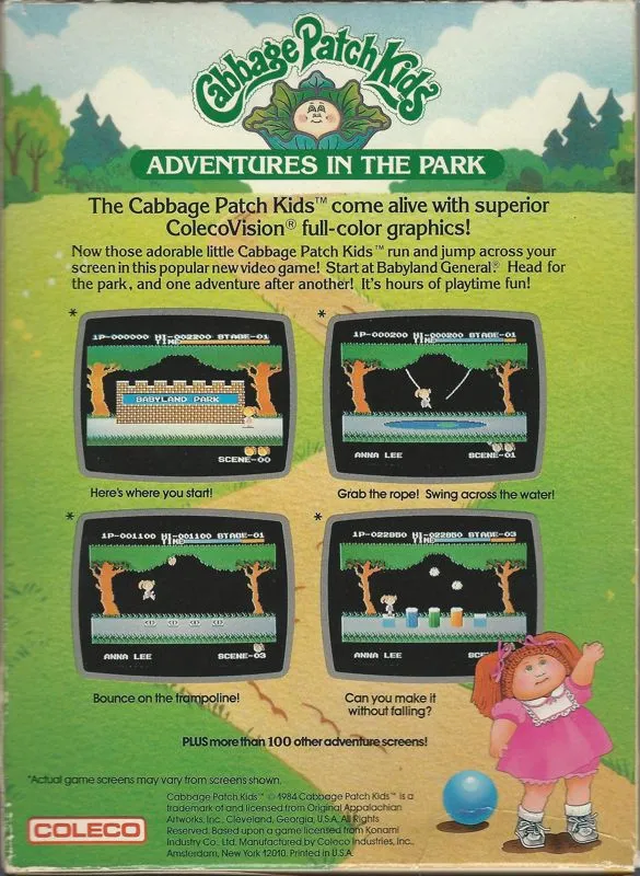Cabbage Patch Kids: Adventures in the Park box back