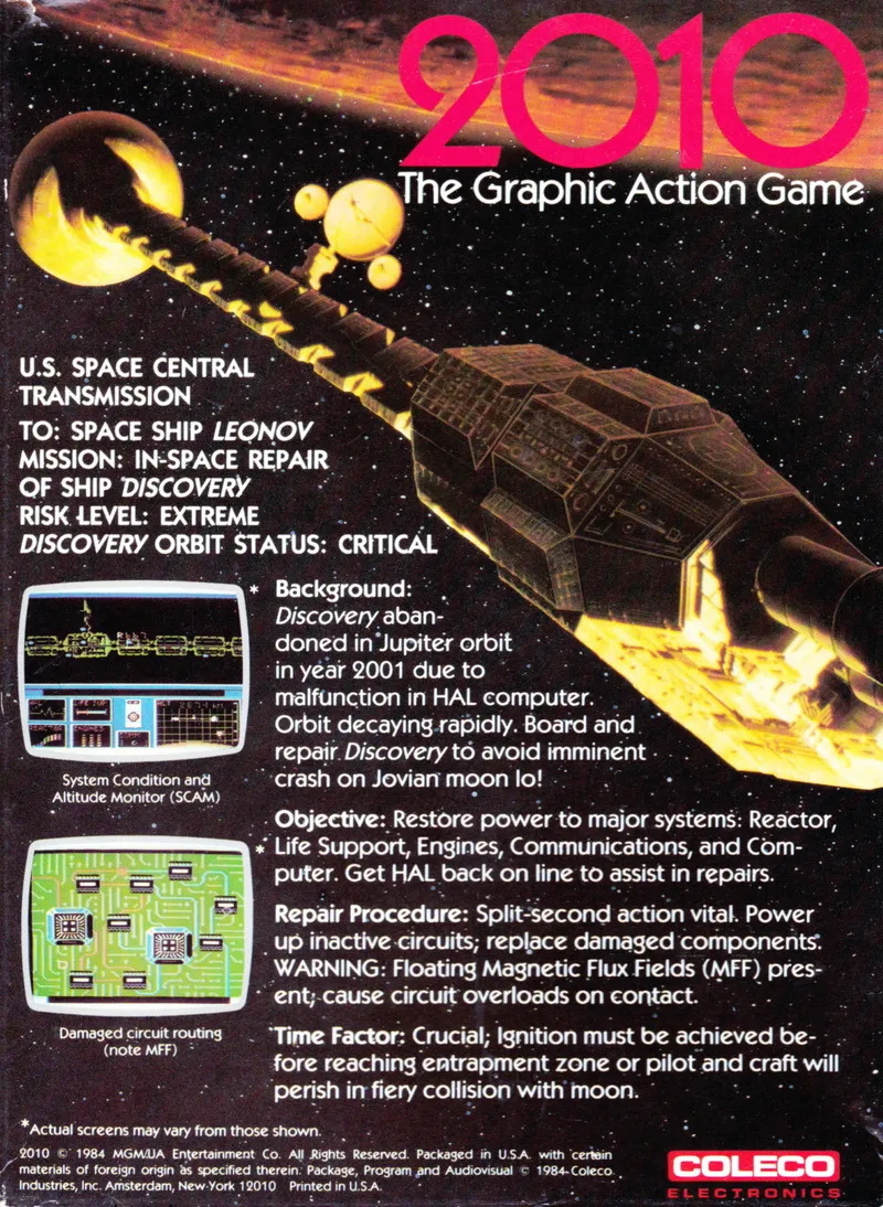 2010: The Graphic Action Game box back