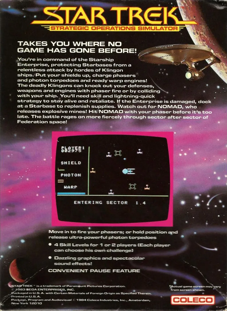 Star Trek: Strategic Operations Simulator box back