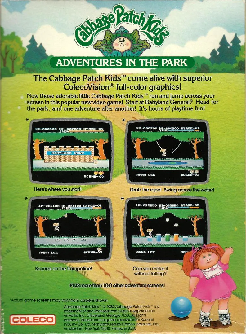 Cabbage Patch Kids: Adventures in the Park box back