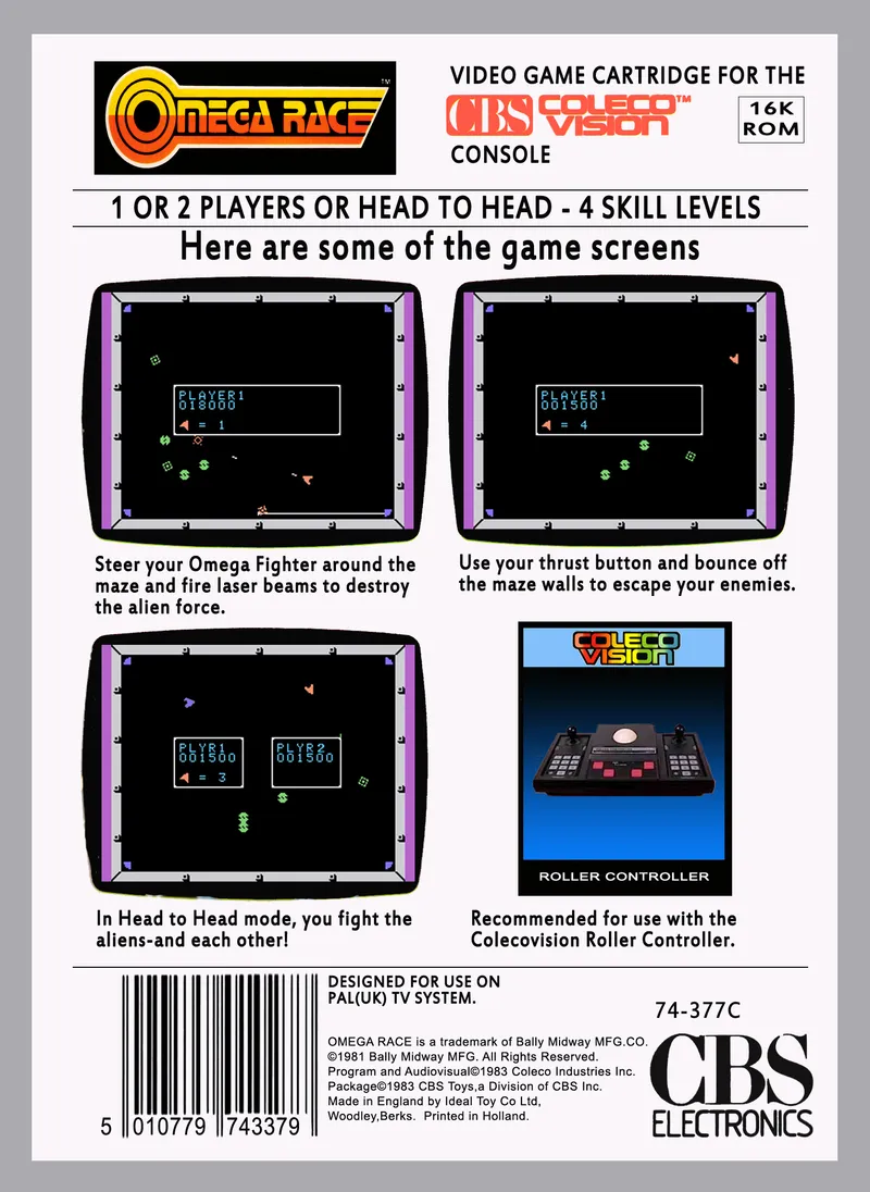 Omega Race box back