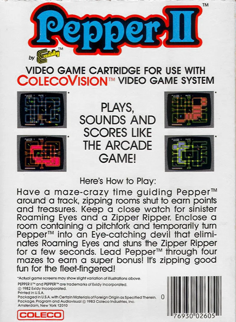 Pepper II box back