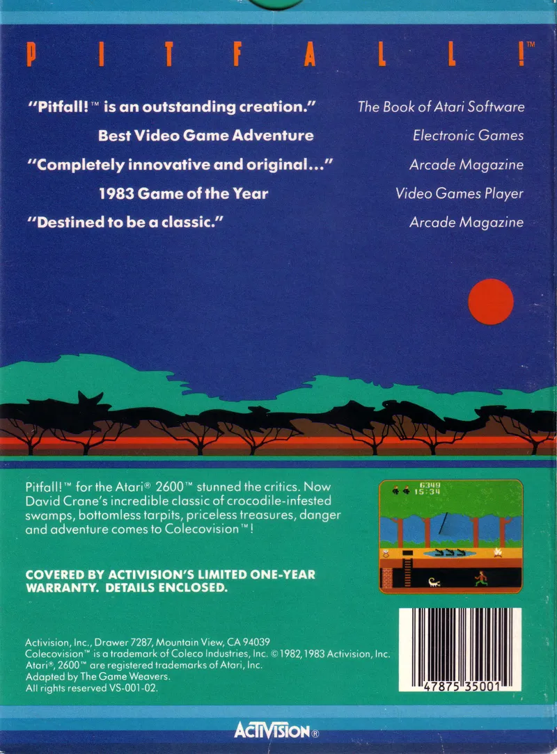Pitfall! box back