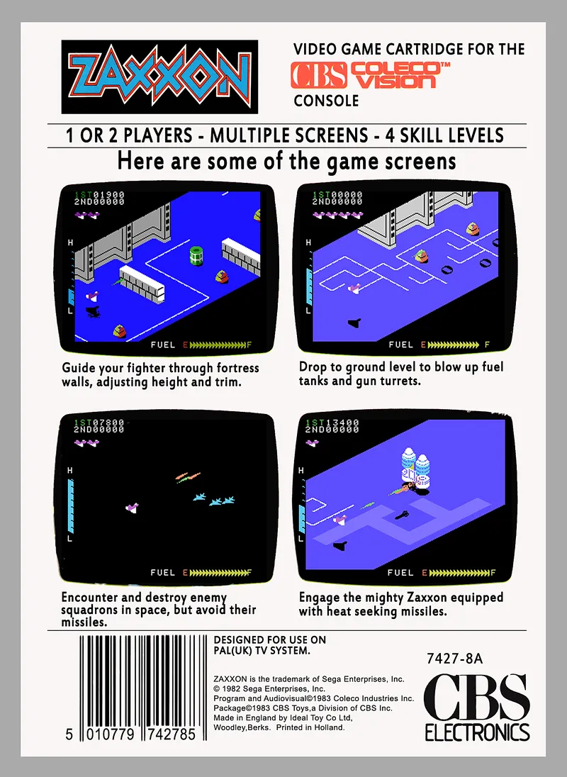 Zaxxon box back