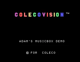 Adam's Musicbox Demo cover art for ColecoVision