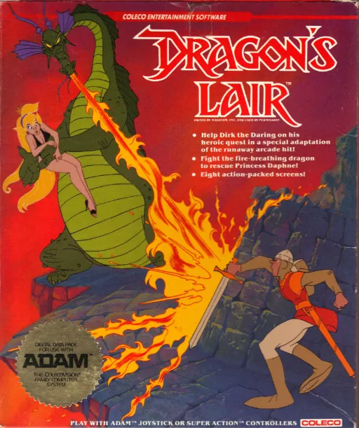 Dragon's Lair cover art for ColecoVision