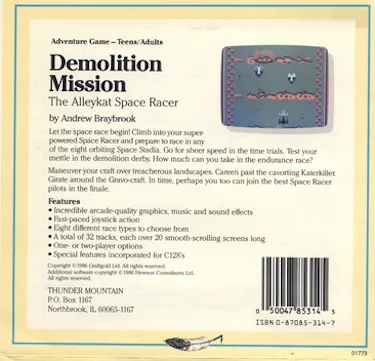 Demolition Mission: The Alleykat Space Racer box back