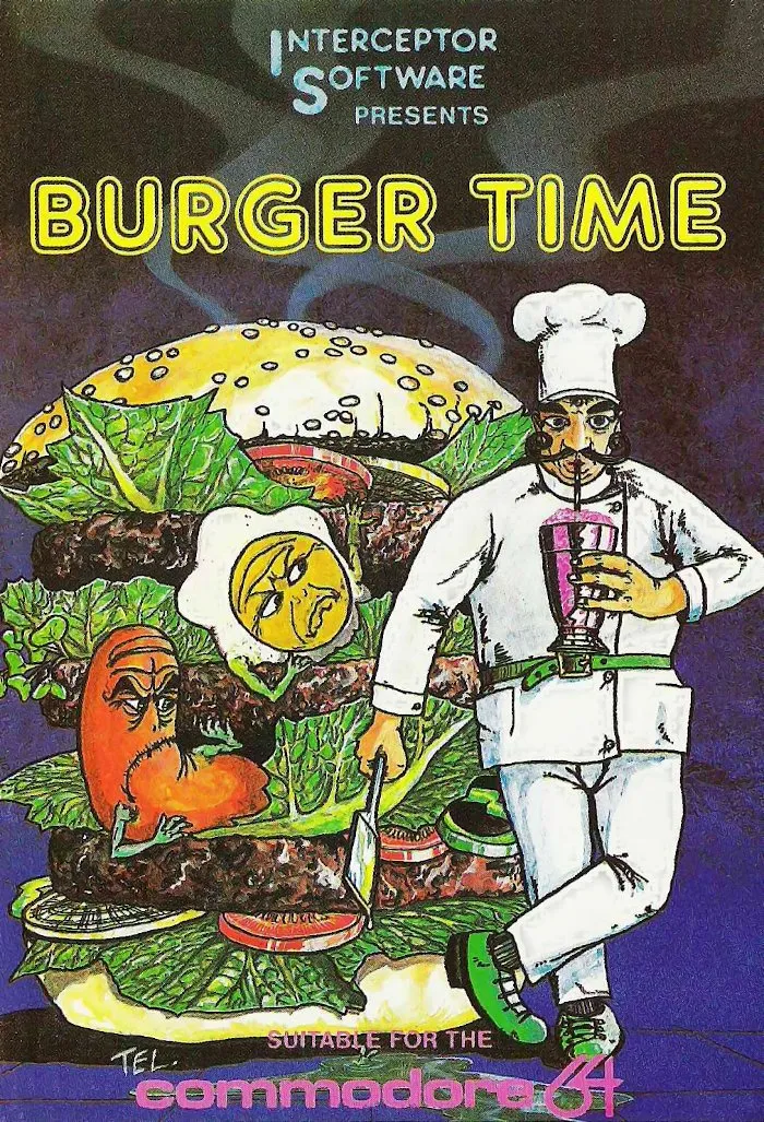 Burger Time cover art for Commodore 64