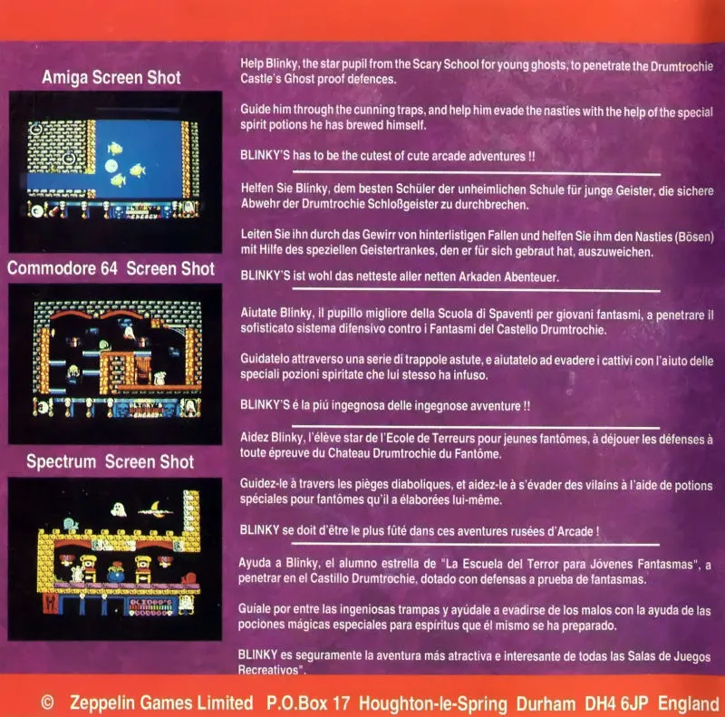 Blinky's Scary School box back