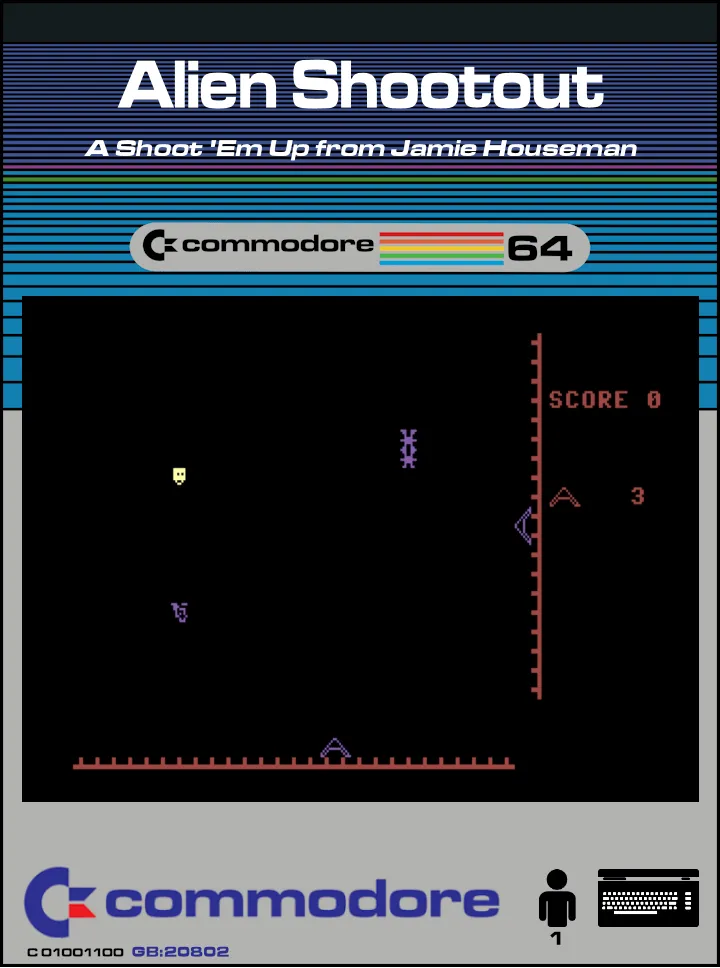 Alien Shootout cover art for Commodore 64