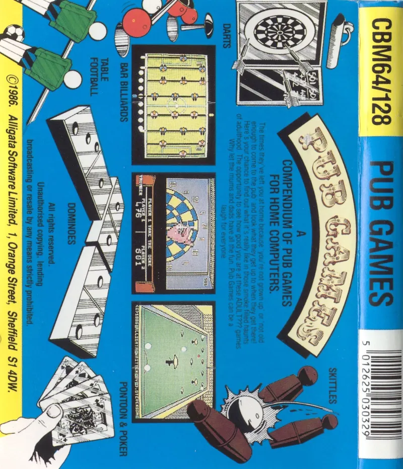 Pub Games box back
