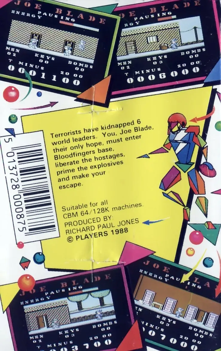 Joe Blade box back