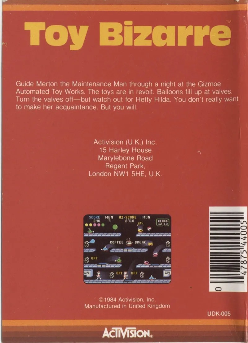 Toy Bizarre box back
