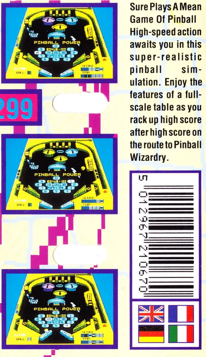 3-D Pinball box back