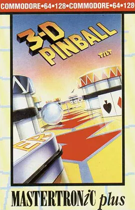 3-D Pinball cover art for Commodore 64
