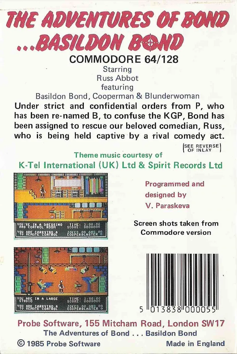 The Adventures of Bond... Basildon Bond box back