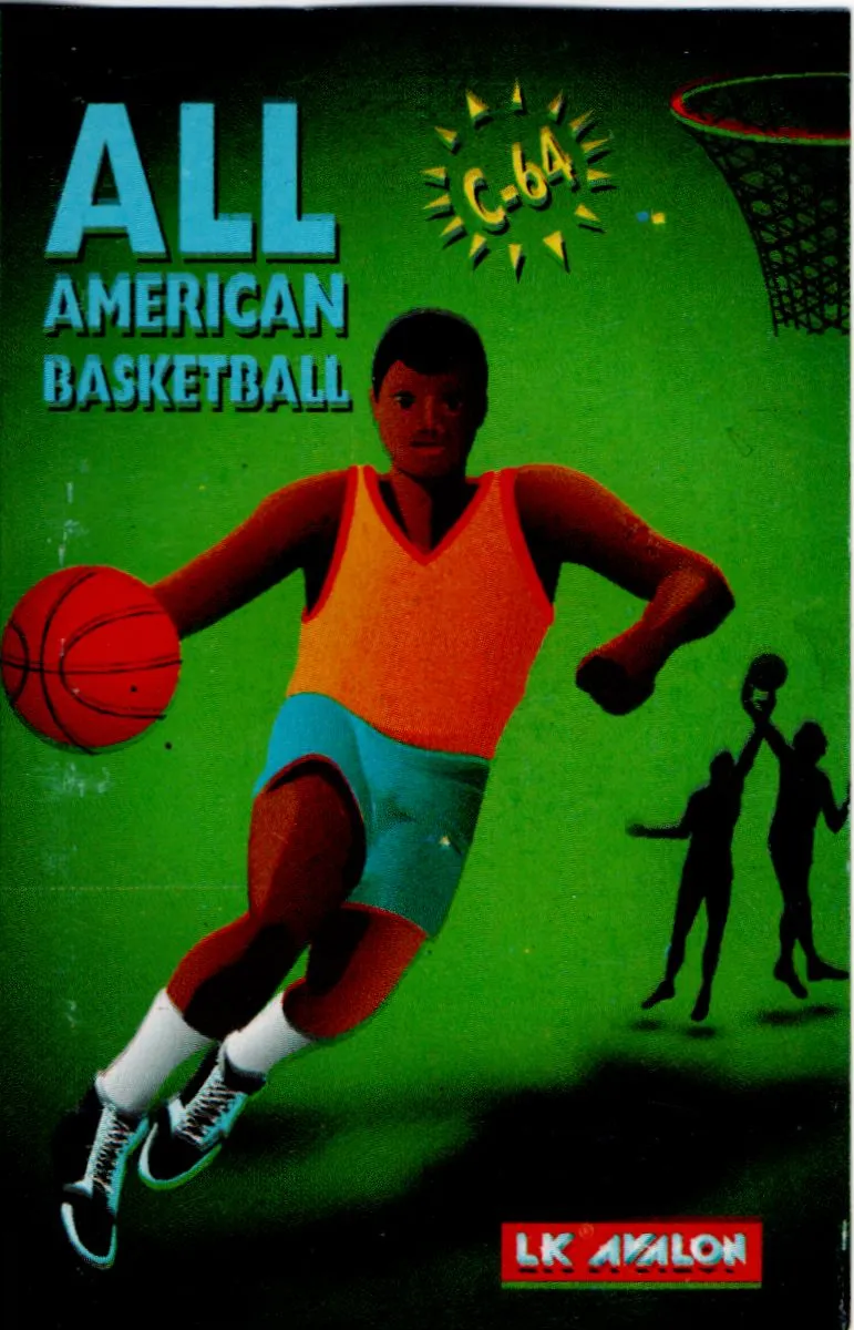 All-American Basketball cover art for Commodore 64