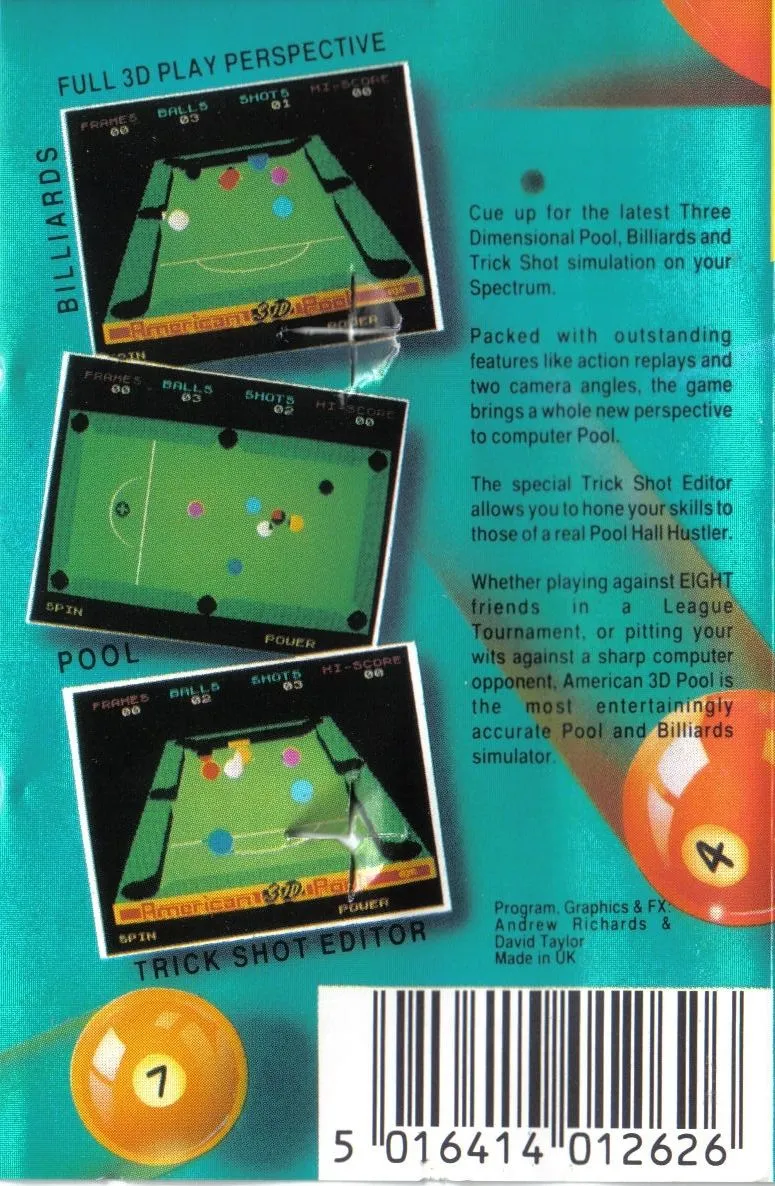 American 3D Pool box back