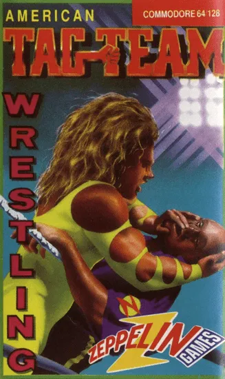 American Tag-Team Wrestling cover art for Commodore 64