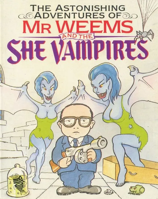 The Astonishing Adventures of Mr. Weems and the She Vampires cover art for Commodore 64