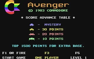 Avenger (Commodore) screenshot