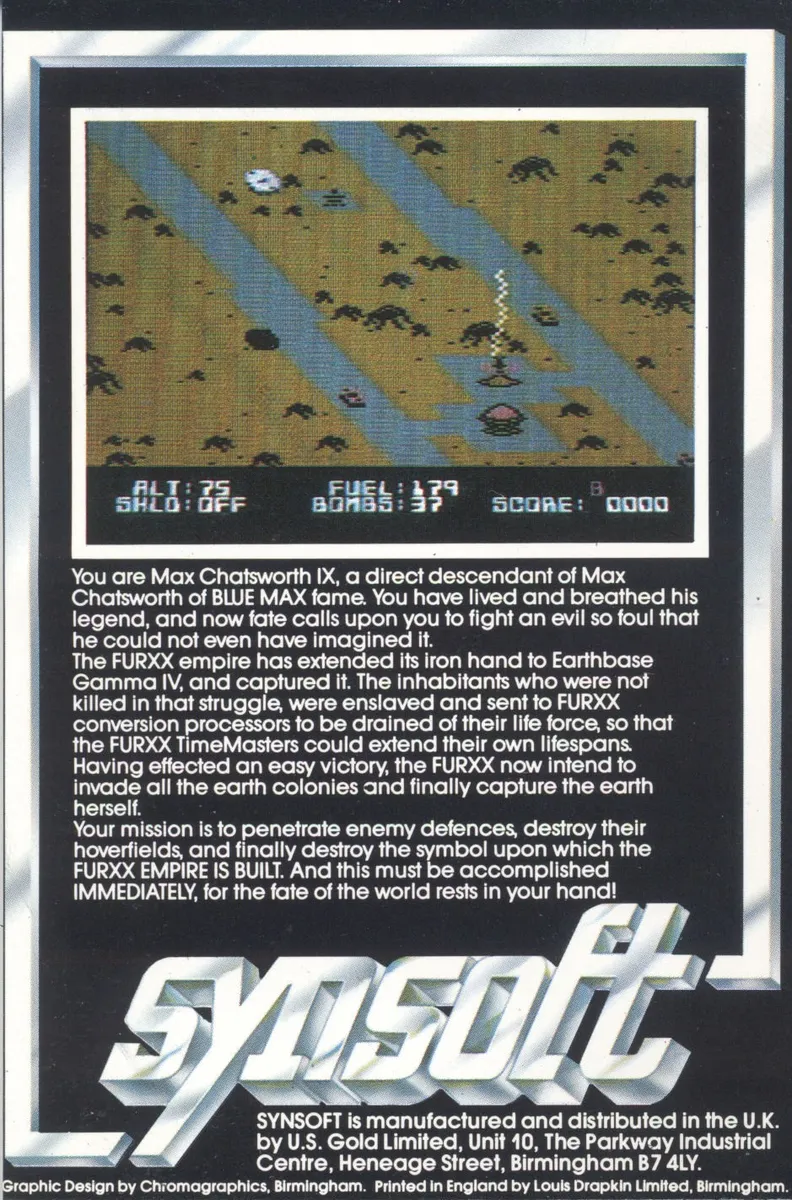 Blue Max 2001 box back