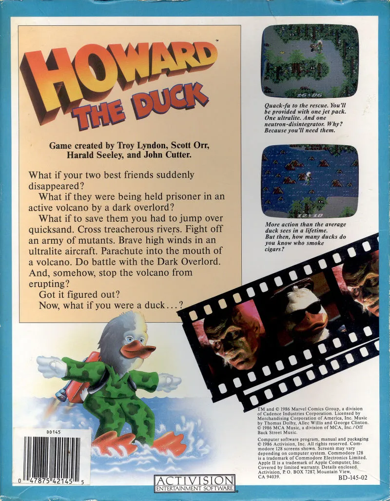 Howard the Duck: Adventure on Volcano Island box back