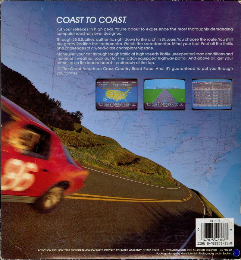 The Great American Cross-Country Road Race box back
