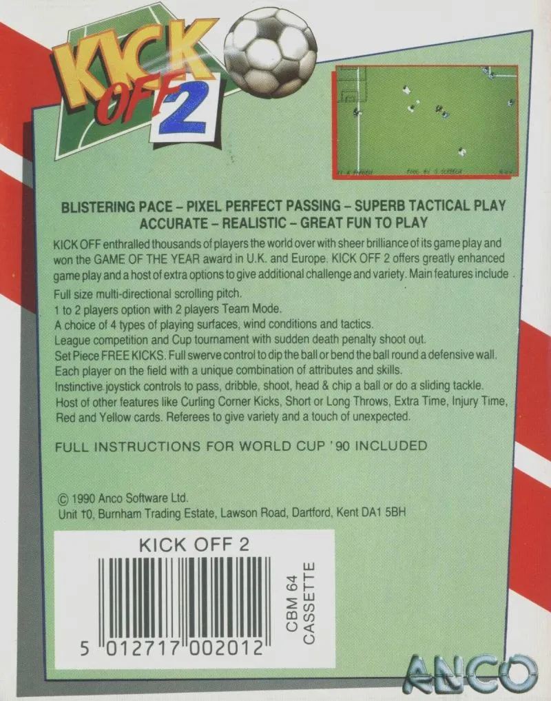 Kick Off 2 box back
