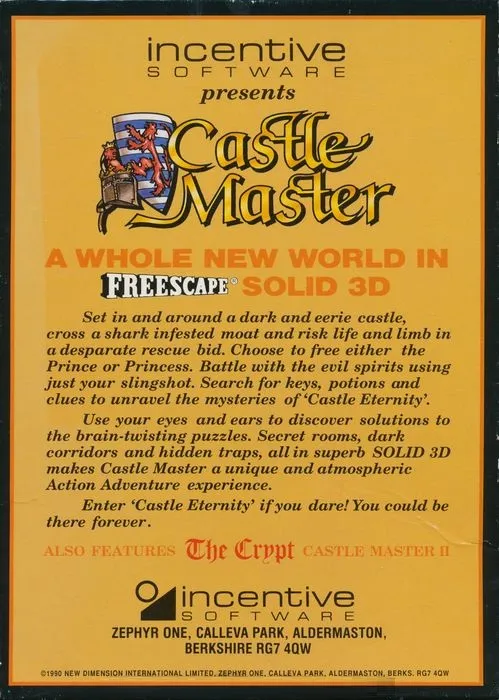Castle Master II: The Crypt box back