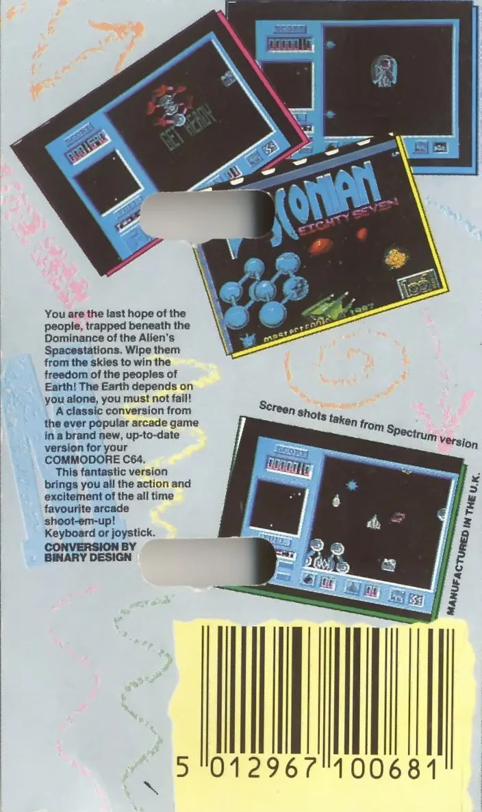 Bosconian '87 box back